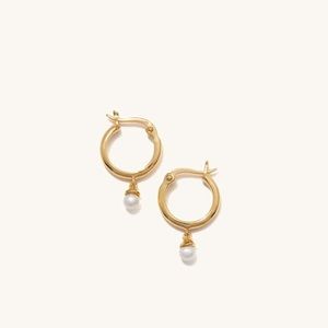 Mejuri pearl hoops